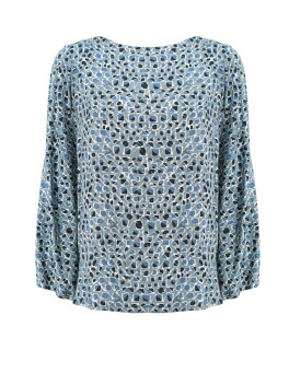 Blusa pipistrello a fantasia astratta