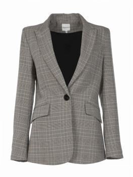 Single-breasted checked blazer