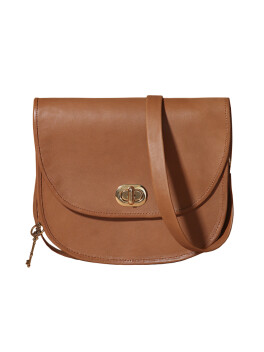 Borsa modello tolfa in pelle cognac