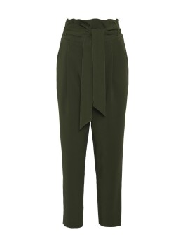 High-waisted trousers with belt