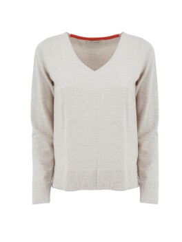 V-neck sweater with cuff in contrasting color