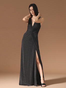 Elegant dress with knot drape - 3