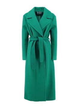 Cappotto lungo con fascia in tessuto