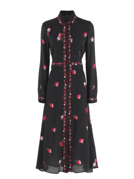 Rose patterned shirt dress
