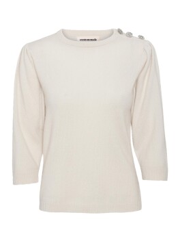 Cashmere sweater with jewel buttons