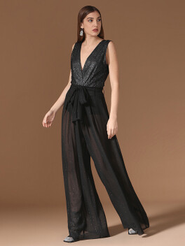 Lurex pinstripe palazzo trousers - 3