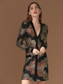 Full sequin mini dress - 3