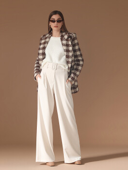 Short checked coat in wool blend - 3