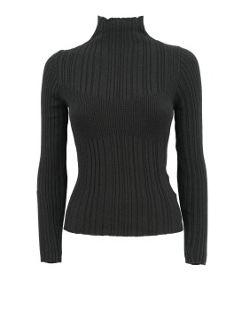 Ribbed volcano neck sweater