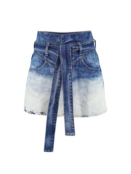 Shorts sfumato con cintura in vita