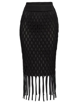 Perforated longuette with fringes